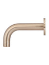 Meir Round Curved Basin Spout 130mm - Champagne