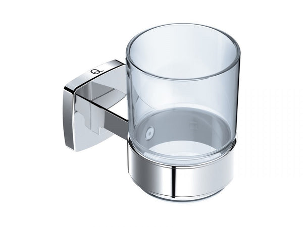 Integrity Glass Tumbler + Holder Chrome