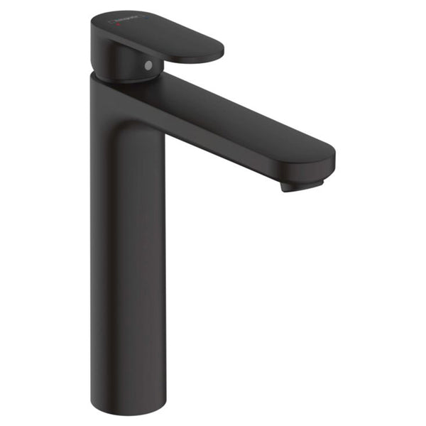 Vernis Blend High Basin Mixer 190mm without waste Matt Black