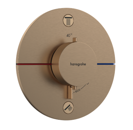 ShowerSelect Comfort S Thermostat for Concealed Installation for 2 Functions Brushed Bronze