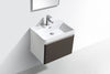 Milan 600 Gloss Grey Single Draw Vanity Set