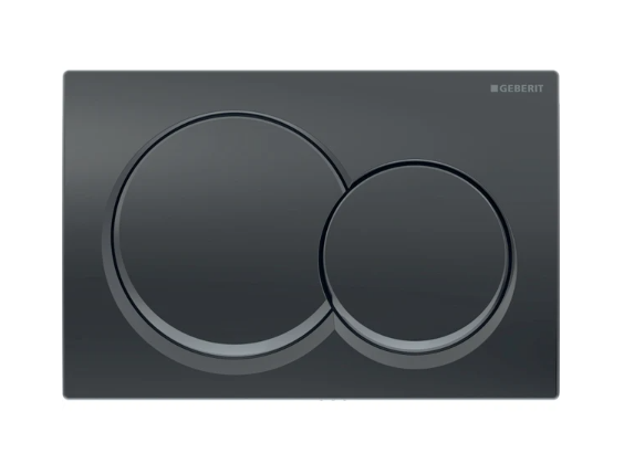 Alpha01 Actuator Plate for Dual Flush, Round - Black Chrome