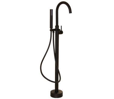 Moon Round Black Free Standing Bath Mixer with H/S