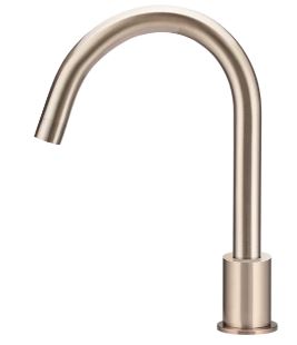 Round Deck Mounted Kitchen Mixer Champagne