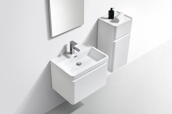 Milan 600 White Single Drawer Vanity Set