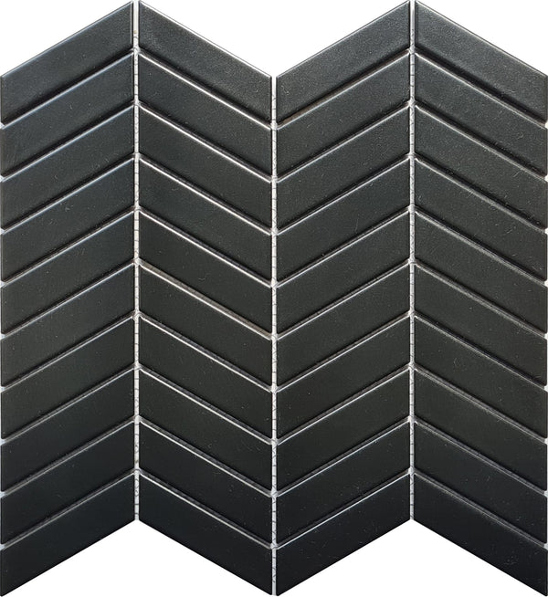 Chevron Black Matt(23x85) 289x303 (11 Sheet / m²)