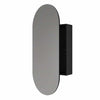 Oval Recessed Mirror Cabinet Matt Black