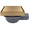 120MM Reversible Square Solid Shower Trap Insert - Brushed Gold