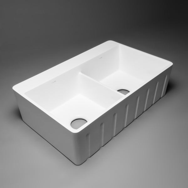 Butler Double Fluted White - 830 x 530 x 230mm