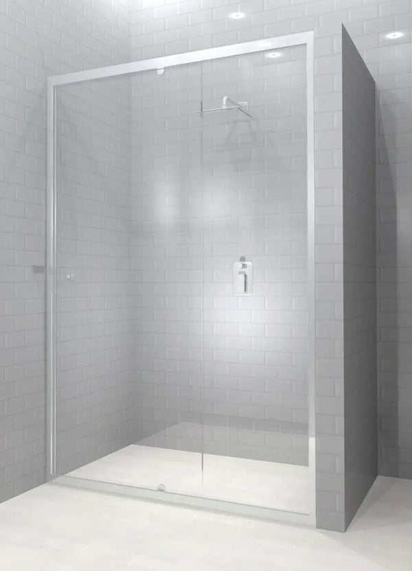 Lave Annecy Adjustable Pivot Door Fully Framed 850-1050x2000mm (6-5mm) - Chrome Frame Clear Glass