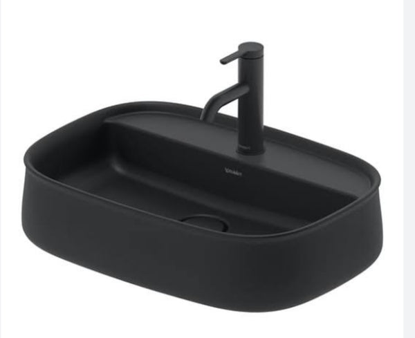 Zencha Washbowl, 55cm, ground without overflow, with tap platform, 1 taphole, ANTHRACITE Matt
