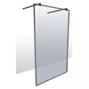 Shower Screen Aspen Black 1200x2000 With Ext Arm 8mm Glass