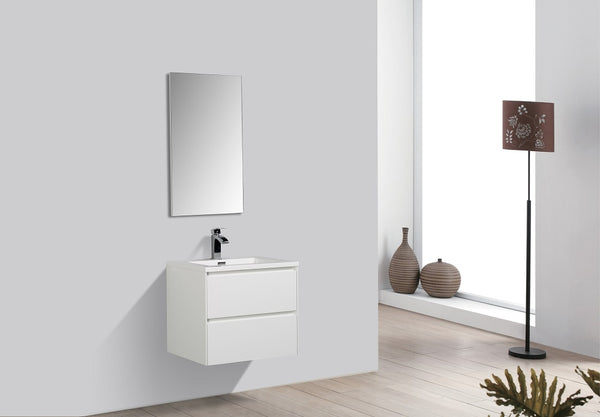 Enzo 600 White Double DrawerVanity Set