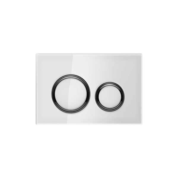 Sigma21 Flush Plate White Glass With Black Chrome
