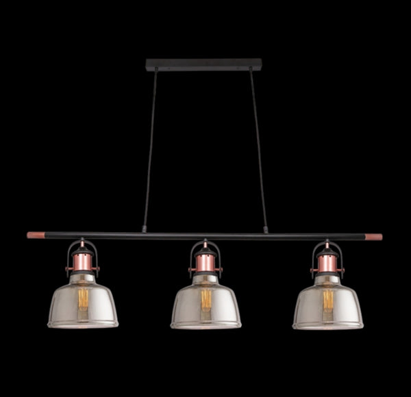 3xE27 Nautica lCopper&Smoke Glass Trio Pendant