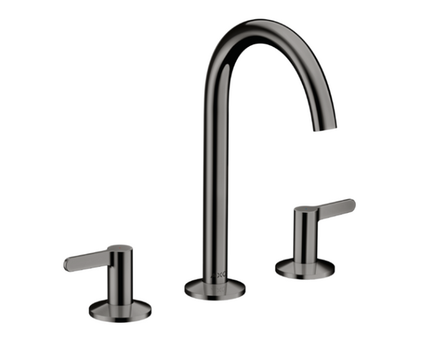 3-hole Basin Mixer 170, Lever Handles, Push-open Waste Set Polished Black Chrome