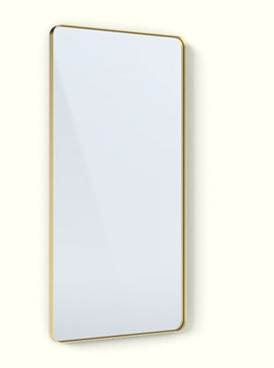 Matte Brass 30mm Deep Frame Soft Edge Rectangle 600x1200mm Vertical Warm LED Backlit with clear coat