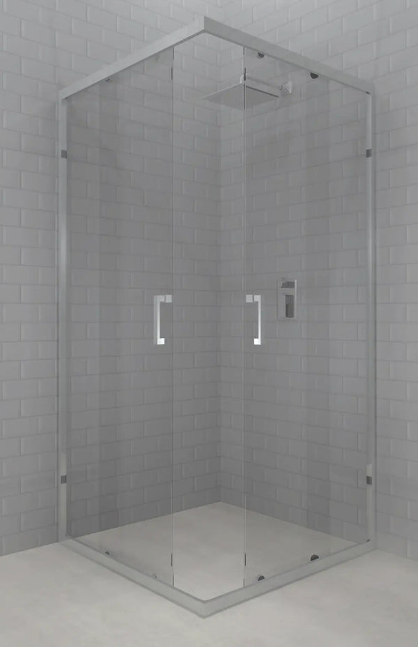Lave Annecy Corner Entry Shower 985x985x1950mm (5mm) - Chrome Frame Clear Glass