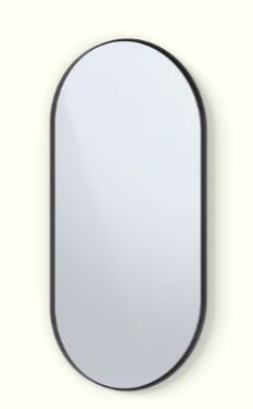 Deep Frame Pill Mirror - 0.6 x 1.2m - 30mm - Smooth Black