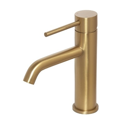 Neo Brushed Brass Standard Short Basin Mixer