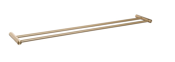 Double Towel Rails 800mm Brass