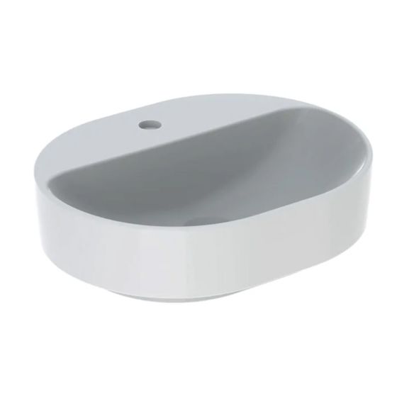 Variform Elliptic Lay-On Basin 1 Taphole Without Visible Overflow 500x400mm Polished White