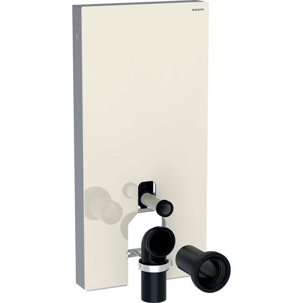 Monolith sanitary module for floor-standing WC, 101 cm, front cladding made of glass: sand