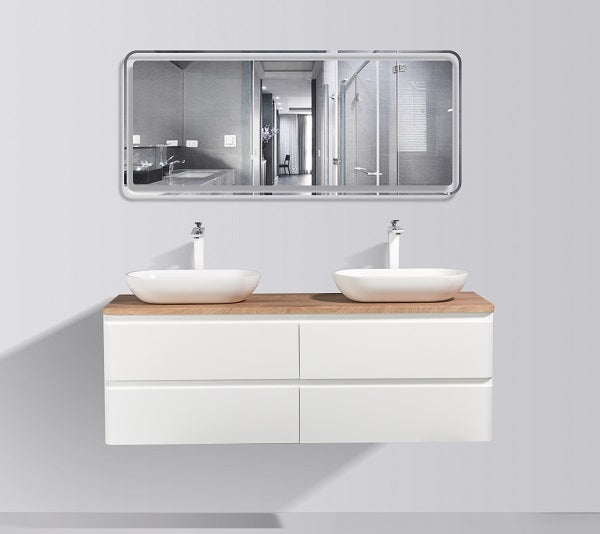 Lazio 1500 White Four Draw Vanity Set
