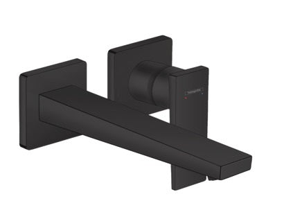 Metropol 2Hole Basin Mixer Wall Mounted Matt Black