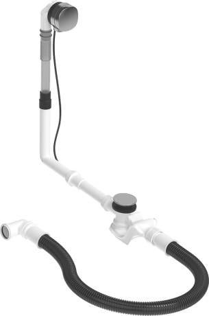 Waste and overflow Quadroval with Water Inlet Chrome