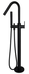 Round Paddle Freestandng Bath Mixer with Handshower Black