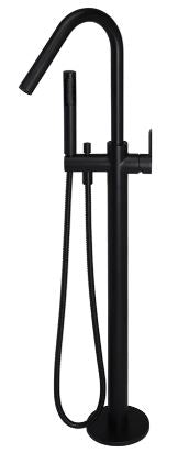Round Paddle Freestandng Bath Mixer with Handshower Black