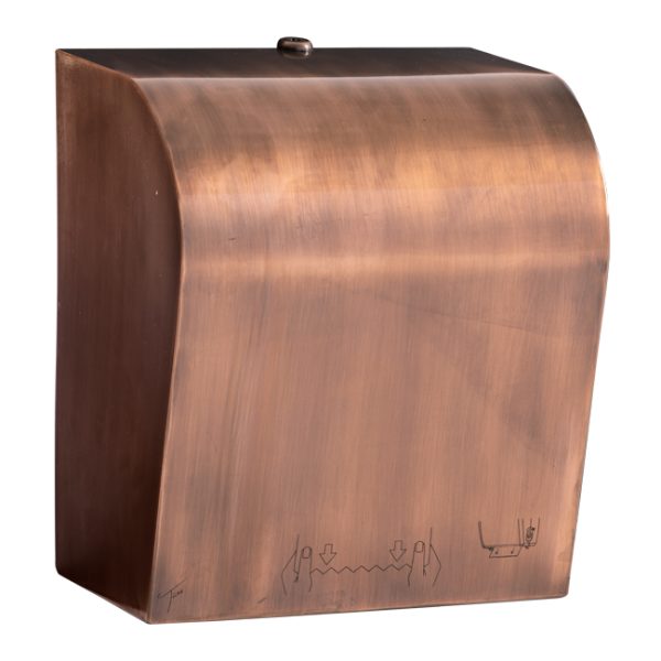 Ticra Manual Autocut Paper Towel Dispenser Precious Metals Copper Gloss