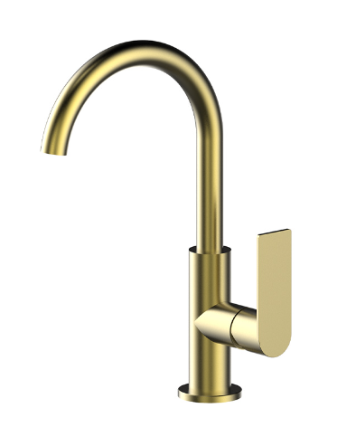 Silk Brass Gooseneck Basin Mixer