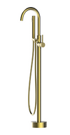 Lace Brass Round Free Standing Bath Mixer with Hand Shower