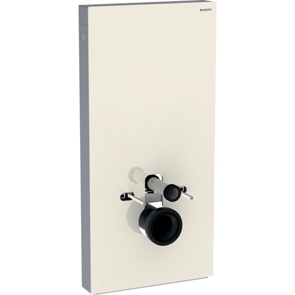 Monolith sanitary module for wall-hung WC, 101 cm, front cladding made of glass: sand grey