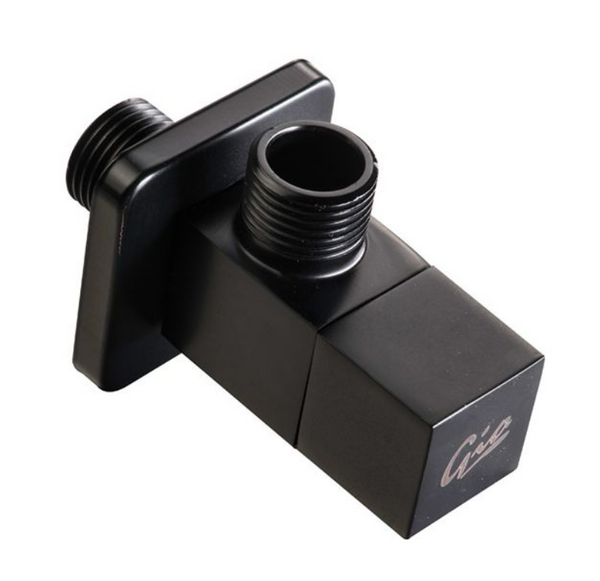 Quarter Turn Angle Valve Square Matt Blk