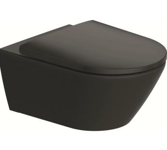 D-Neo Wall Mount Durafix Pan with HygieneGlaze Plus with S/C Seat Rimless - Anthracite
