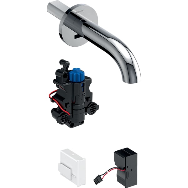 Washbasin tap Piave, wall-mounted, mains operation, for concealed function box: bright chro