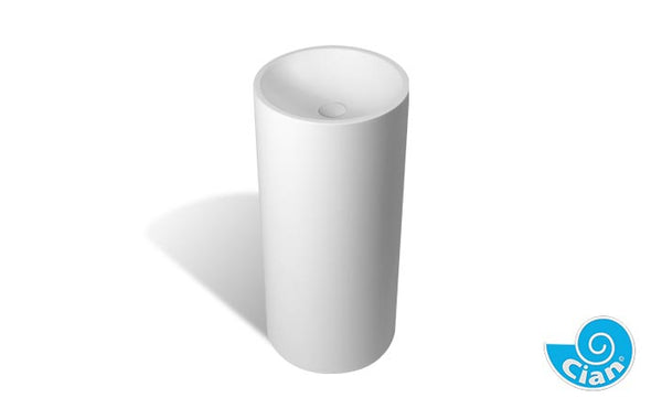 Tube Pedestal Freestanding Basin Matt White 880mm x 400mm