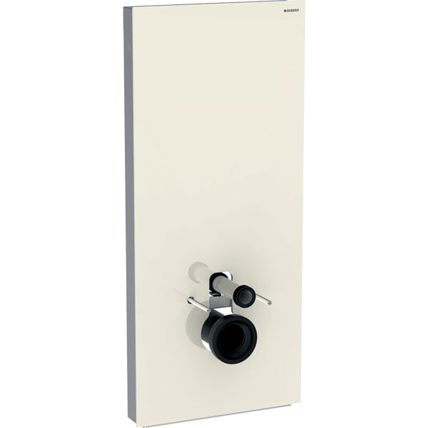 Monolith sanitary module for wall-hung WC, 114 cm, front cladding made of glass: sand grey