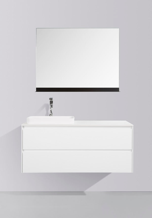 Madrid 1200 White Double Drawer Vanity Set