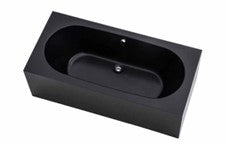 Cube Freestanding Bath Gloss Inner Matt Black Outer 1800x800x600mm