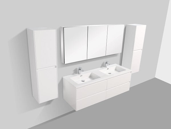 Enzo 1500 White Four Drawer Vanity Set