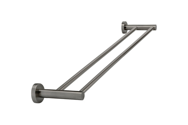 Round Double Towel Rail 600mm Gun Metal