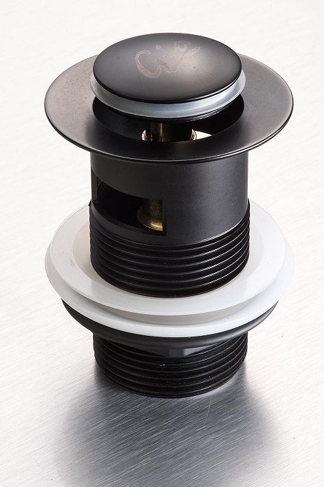 Basin Waste Unslotted Pop Up Matt Black