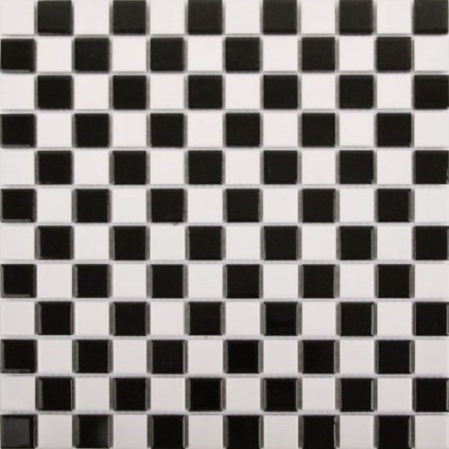 White/Black Gloss Checker (25x25) 302x302 (11 Sheet / m²)