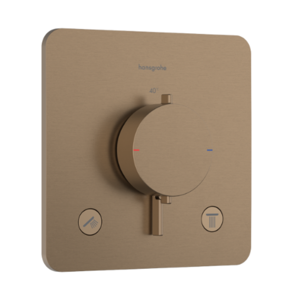 hansgrohe Ecostat Comfort Q Thermostat for concealed installation for 2 functions Brushed Bronze