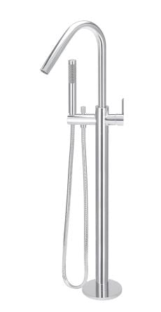 Round Paddle Freestanding Bath Mixer with Handshower Chrome