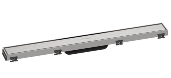 RainDrain Match Finish Set Shower Drain With Height Adjustable Frame Brushed Stainless Steel 700mm